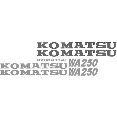 Aftermarket Komatsu Wheel Loader WA250 Decal Set without Grey Stripe KOMWA250-3DECALSET